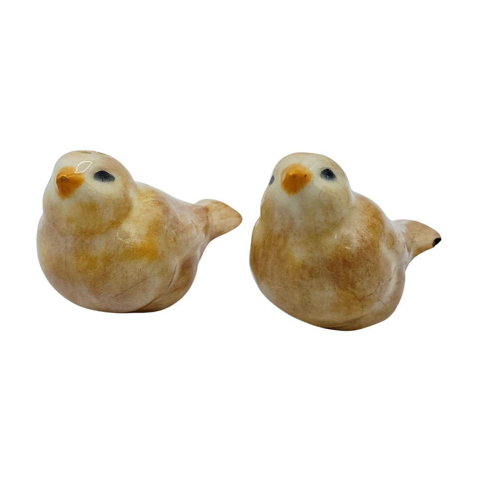 Vtg Beige Bird Salt & Pepper Shakers Ceramic Set Of 2 Small Kitchen‎ Table Decor